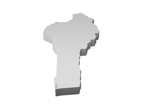 Benin 3D map Geography Cartography and topology 3D illustration png