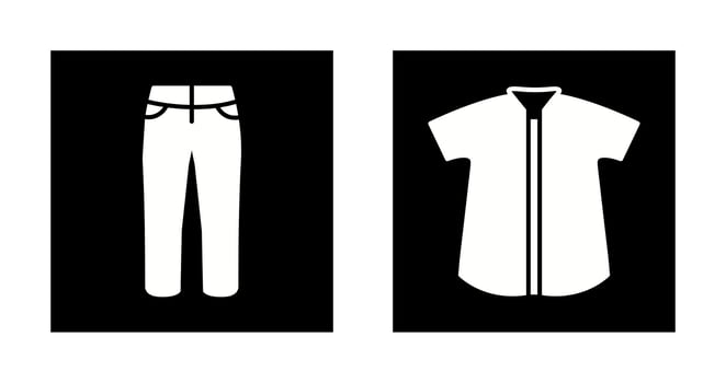 Trousers and Check Shirt Icon vector