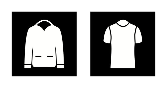 Mens Jacket and Polo Shirt Icon vector