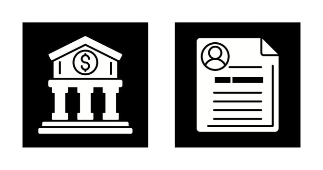 Bank and Contract Icon vector