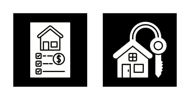 List and House Icon vector
