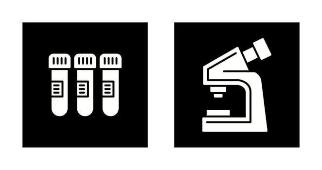 Test Tube and Microscope Icon vector