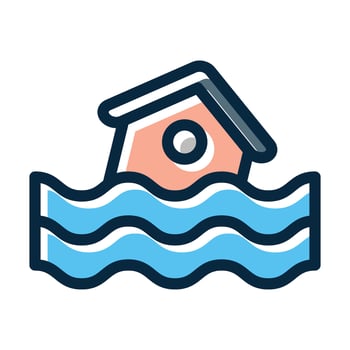 Flood Vector Thick Line Filled Dark Colors Icons For Personal And Commercial Use.