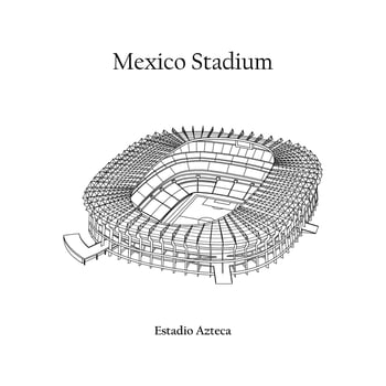 Graphic Design of the Estadio Azteca Mexico City. FIFA World Cup 2026 in United States, Mexico, and Canada. Mexico International Football Stadium. vector