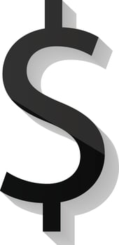 Dollar sign symbol icon vector