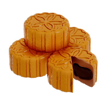 Lunar New Year Dessert 3D Clip Art, Moon cakes On a Transparent backgound png
