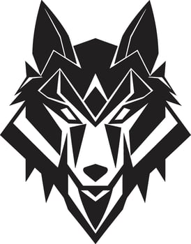 Black Alpha Wolf Insignia Wolf Pack Emblem vector