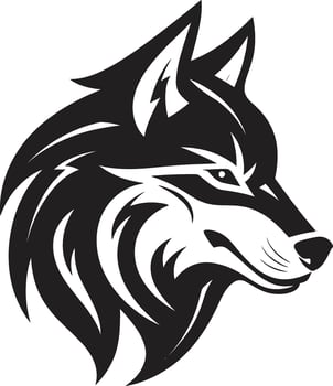 Graceful Wolf Face Logo Alpha Canine Badge vector
