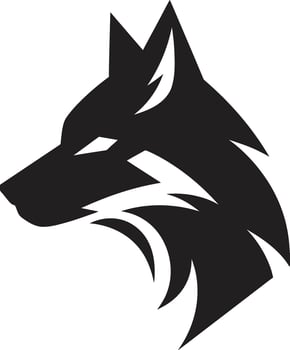 Striped Wolf Majesty Moonlit Alpha Icon vector