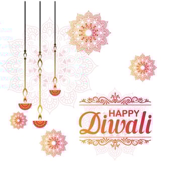 Happy Diwali, festival of lights, Paper Graphic of Indian Rangoli, golden lights, colorful decorative background, Blue magenta background vector