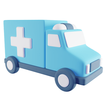 3D Illustration of Blue Ambulance png