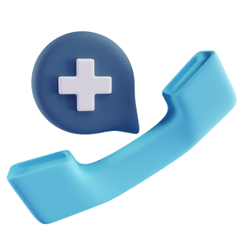 3D Illustration of Blue Emergency Call png