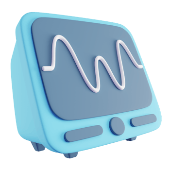 3D Illustration of Blue ECG Machine png
