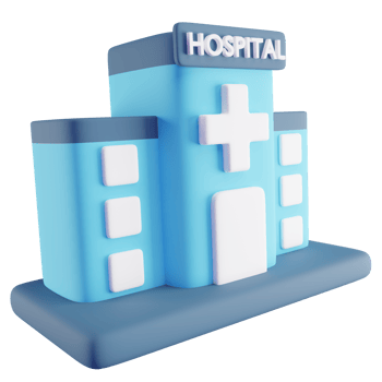 3D Illustration of Blue Hospital png