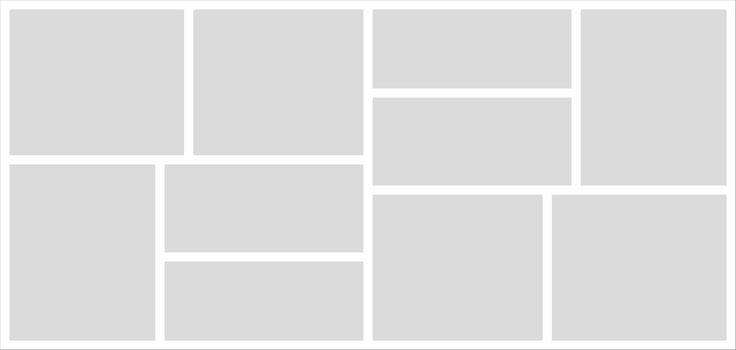 Pictures or photos frame collage. comics page grid layout abstract photo frames and digital photo wall template vector
