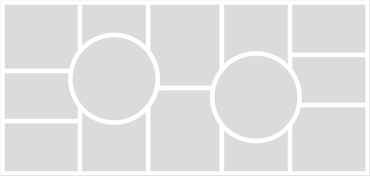 Pictures or photos frame collage. comics page grid layout abstract photo frames and digital photo wall template vector