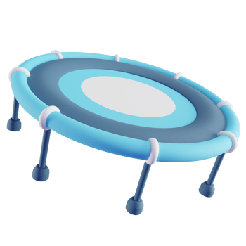 3D Illustration of Blue Trampoline png