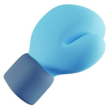 3D Illustration of Blue Boxing Gloves png