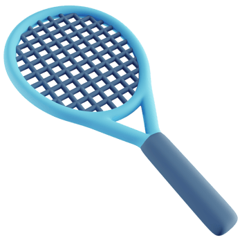 3D Illustration of Blue tennis Racket png