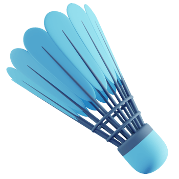 3D Illustration of Blue Shuttlecock png