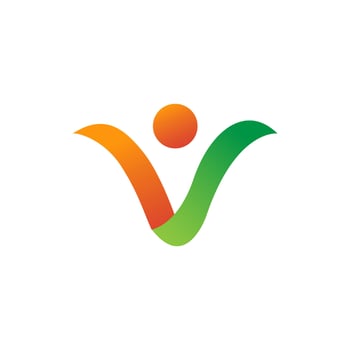 Vector letter v creative right sign monogram logo design
