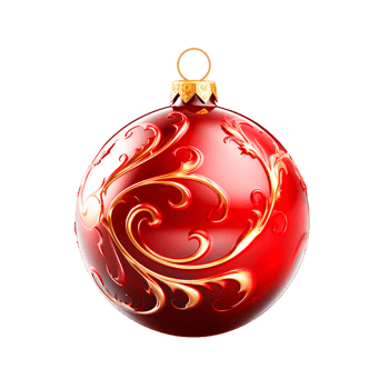 Christmas red ball Ai Generative png