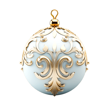 Merry christmas white ornaments ball isolated ai generative png