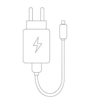 Mobile charger, Phone charger, Realistic smartphone power supply, USB cables, Auto adaptors for charging devices. vector
