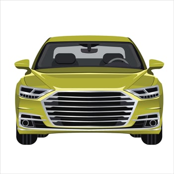 Golden Green German liftback vector layout. Audi A8.