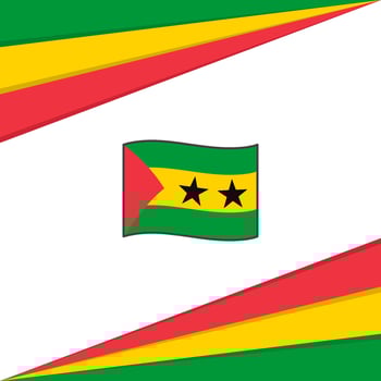 Sao Tome And Principe Flag Abstract Background Design Template. Sao Tome And Principe Independence Day Banner Social Media Post. Design vector