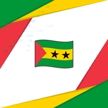 Sao Tome And Principe Flag Abstract Background Design Template. Sao Tome And Principe Independence Day Banner Social Media Post vector