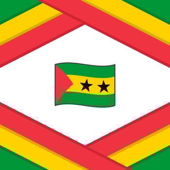 Sao Tome And Principe Flag Abstract Background Design Template. Sao Tome And Principe Independence Day Banner Social Media Post. Template vector