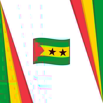 Sao Tome And Principe Flag Abstract Background Design Template. Sao Tome And Principe Independence Day Banner Social Media Post. Flag vector