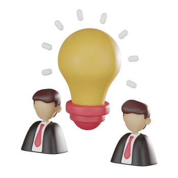 Businessman with Light Bulb Icon - Creative for Startups and Innovation 3D render png
