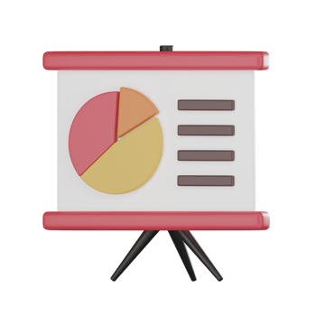 Presentation Slide Icon in 3D Render png