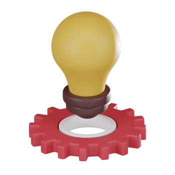 Innovative gear Icon for Business Startup and Idea Management 3d render. png