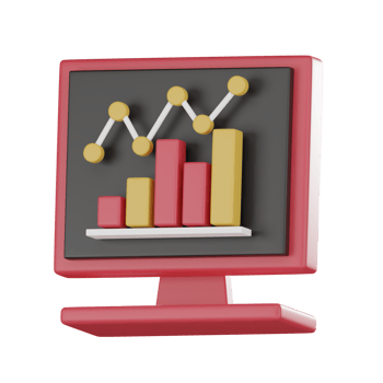 Business Growth Strategy Chart on Computer Screen 3d render. png