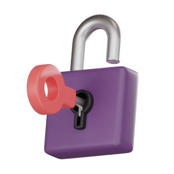 Digital Cyber Security Icon in Online Protection Symbol 3d render. png
