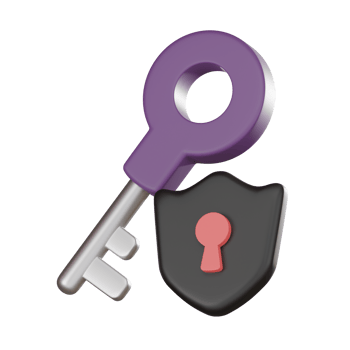 Digital Cyber Security Icon in Online Protection Symbol 3d render. png