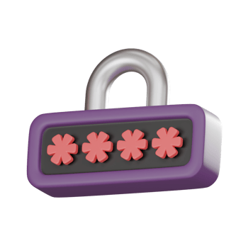 Digital Cybersecurity Concept with Password Protection 3D render. png