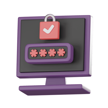 Digital Cybersecurity Concept with Password Protection 3D render. png