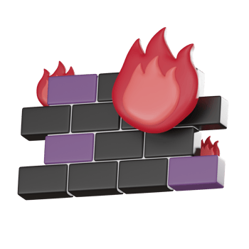 Cyber Security Firewall 3D Icon Digital Protection 3D render. png