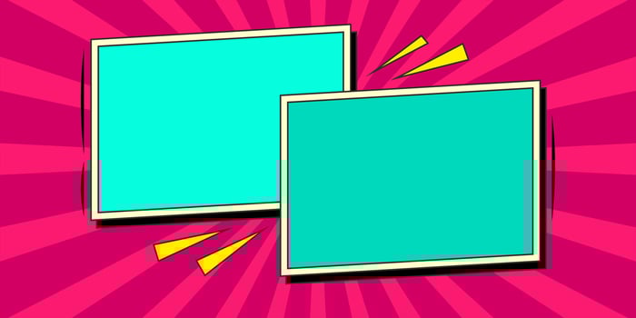 Comic speech bubble blank pink background vector