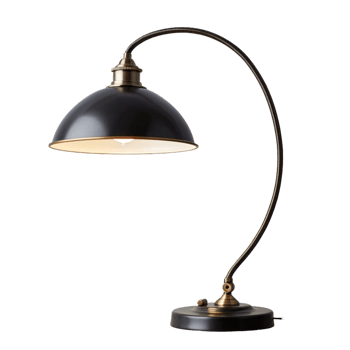 Black table lamp isolated on a transparent background AI Generative png