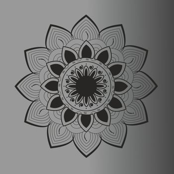 Abstract simple mandala in solid color background. vector