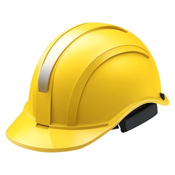 Yellow hard hat, safety helmet, generative AI png