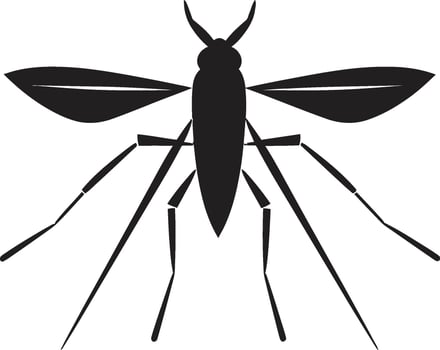 Contemporary Mosquito Silhouette Symbol Bold Mosquito Mark Concept vector