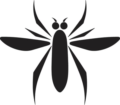 Intricate Mosquito Emblem Silhouette Graceful Mosquito Logo Vector