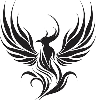 Enigmatic Phoenix Silhouette Mythical Phoenix Symbolism vector