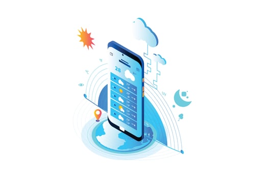 Weather App Isometric vector